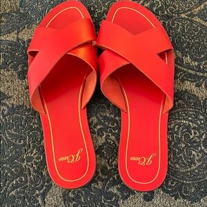 J. Crew Red Sandals with Criss-Cross Straps